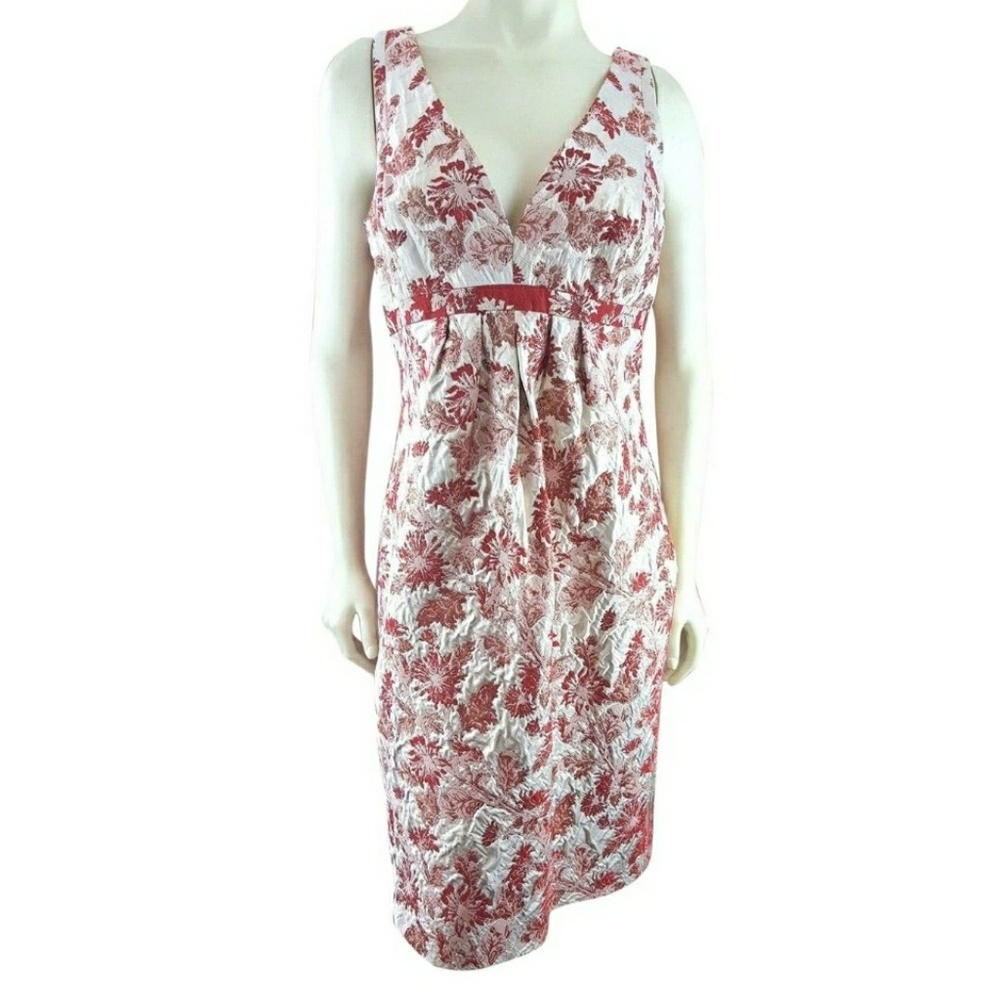 Carmen Marc Valvo Floral Embroid Sheath Dress